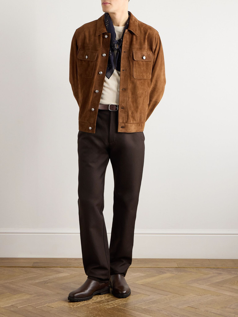 Ralph Lauren Suede Trucker Jacket Brown outlook