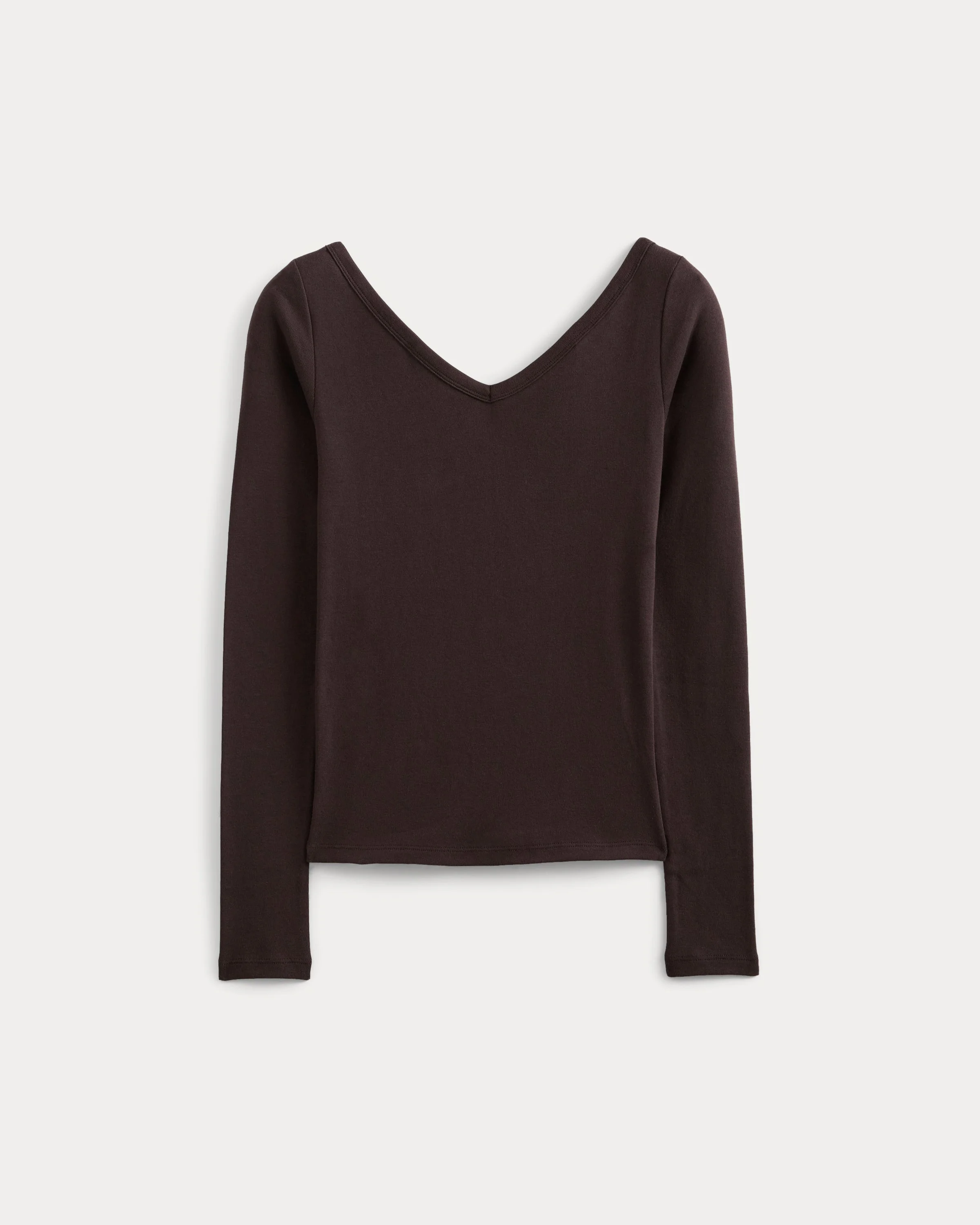RETROSOFT COTTON WIDE V-NECK TOP - 1