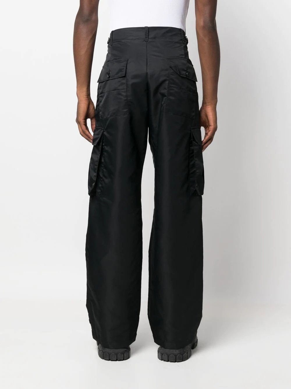 wide-leg cargo trousers - 4