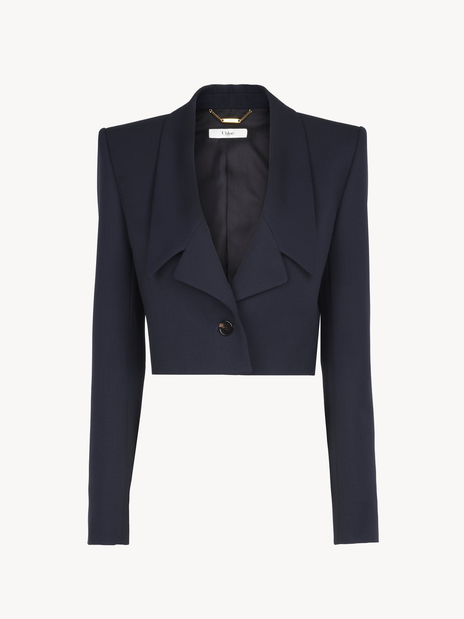 CROPPED SPENCER JACKET IN WOOL GRAIN DE POUDRE - 2