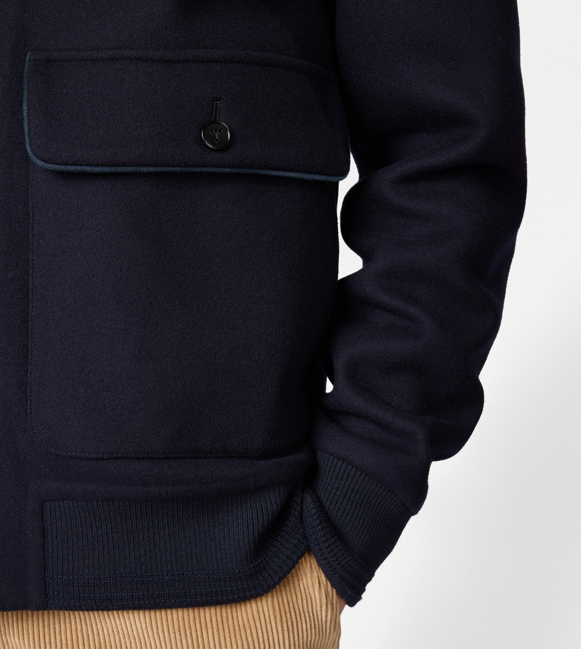 BOMBER JACKET IN WOOL DOUBLE FABRIC - BLUE - 6