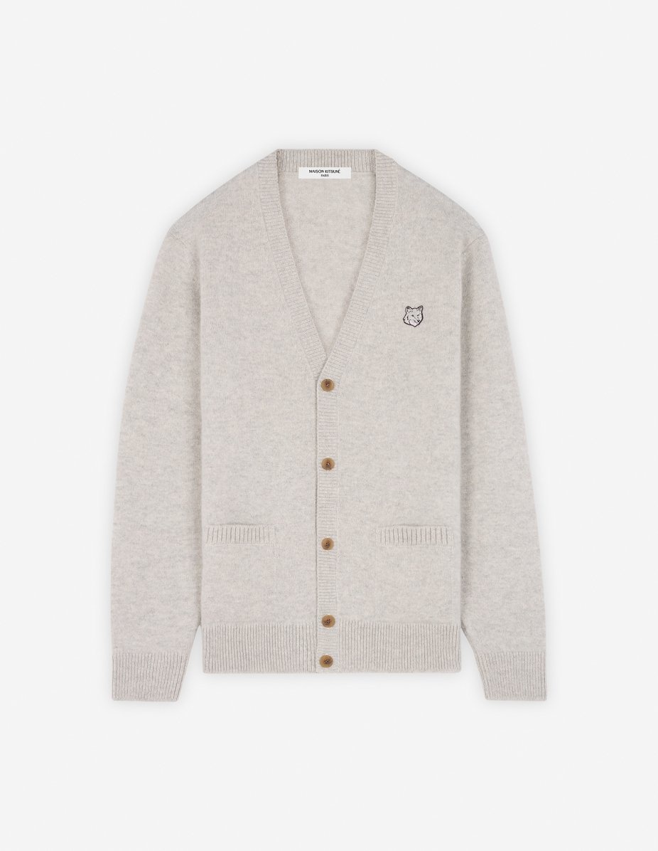 BOLD FOX HEAD PATCH REGULAR CARDIGAN IN LAMBSWOOL - 1