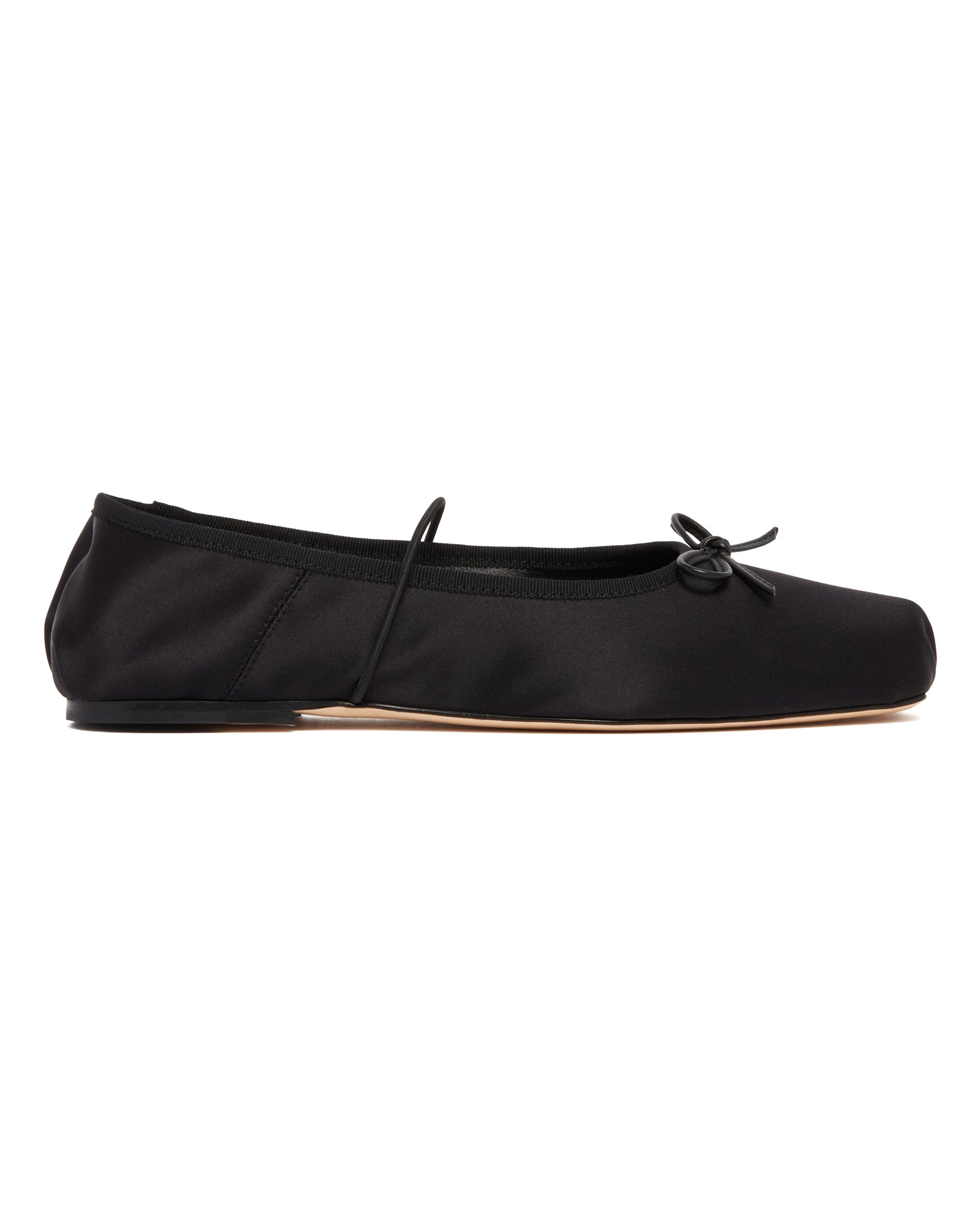 Black Satin Mignon Flats - 2