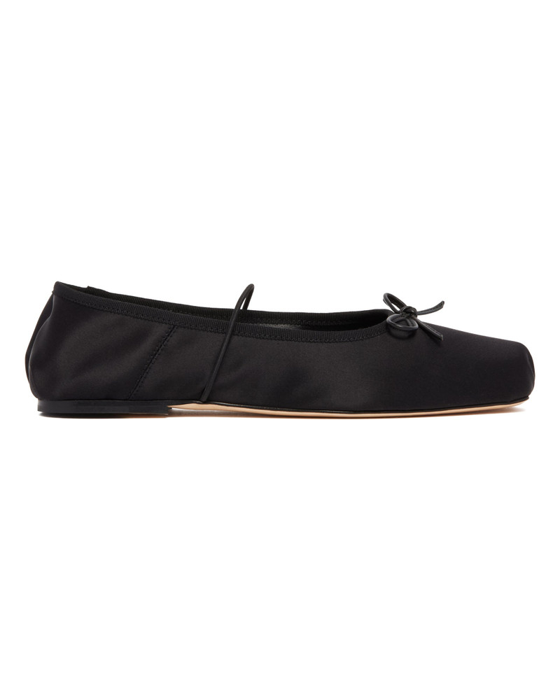 Studio Amelia Black Satin Mignon Flats outlook