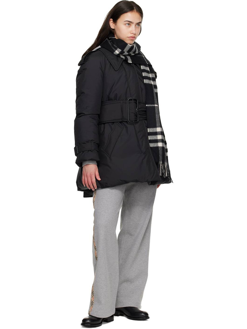 Burberry Black & White Check Cashmere Scarf outlook