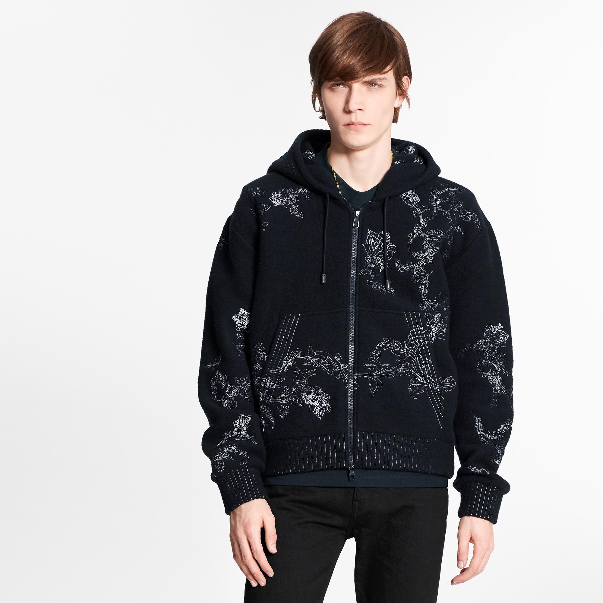 Embroidered LV Flower Zip-Through Hoodie - 4