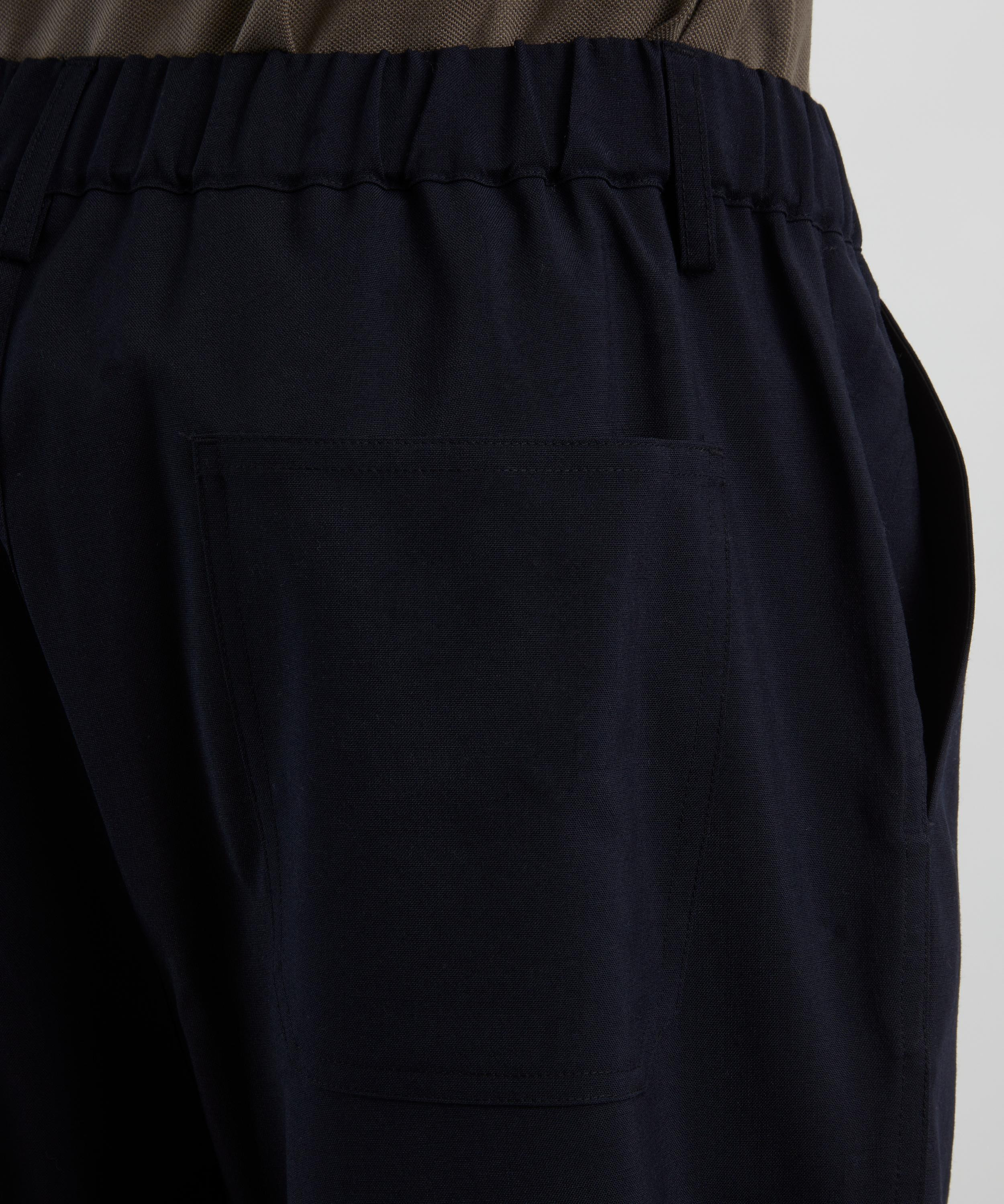 Dark Navy Wool Easy Trousers - 5