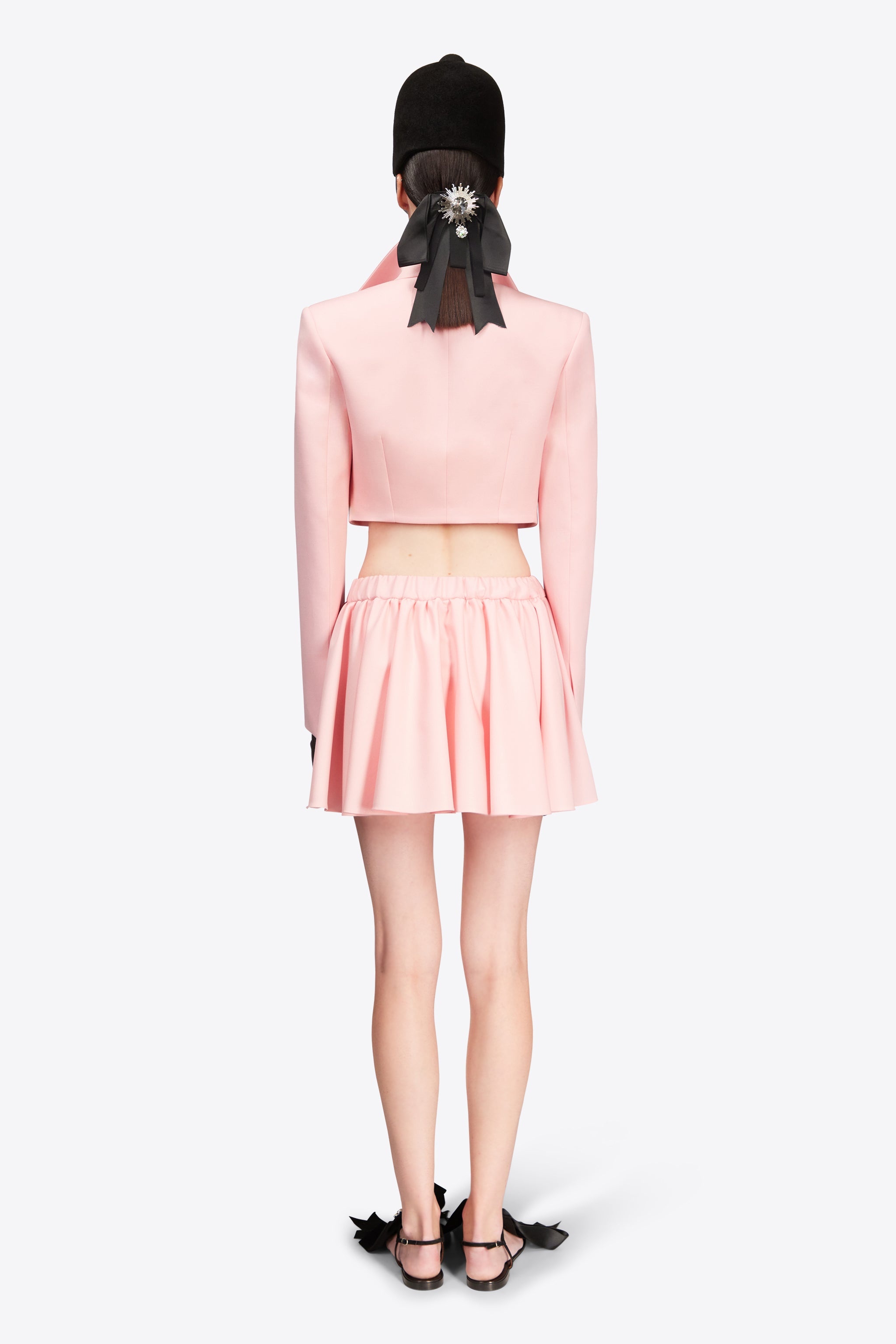 CRYSTAL EMBELLISHED BOW CROPPED JACKET - 6