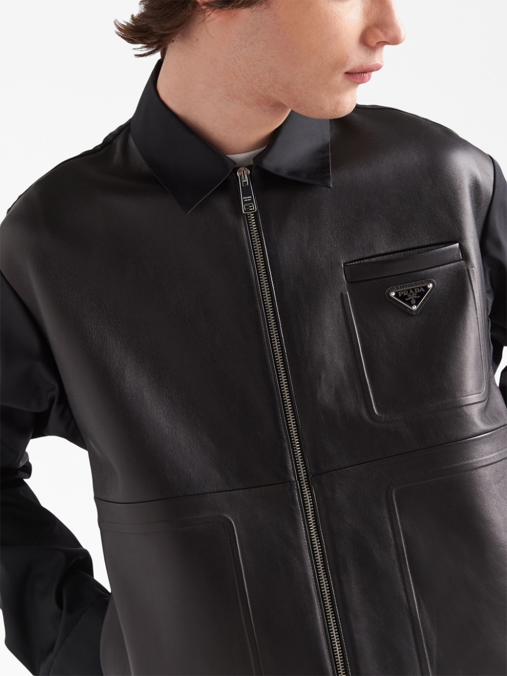 Re-Nylon leather jacket - 5