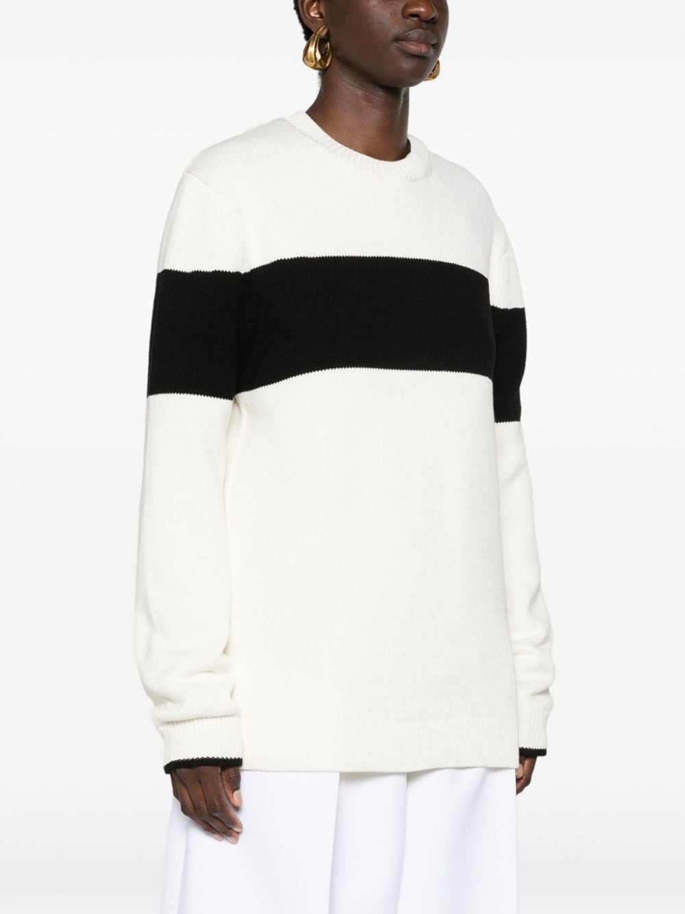 striped crew-neck jumper - 3