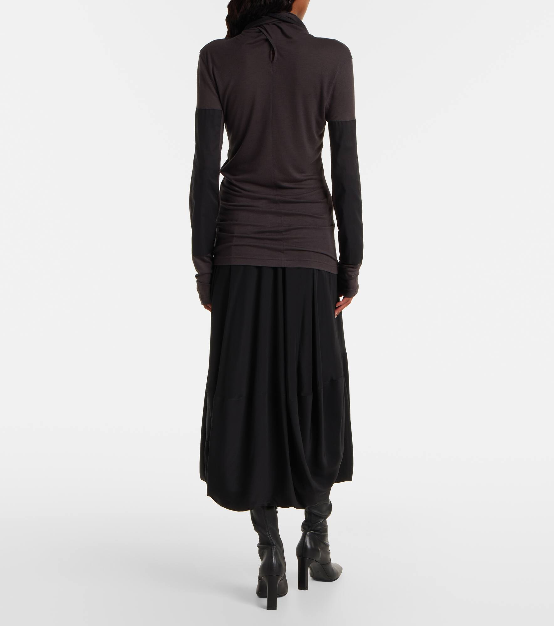 Tie-neck jersey top - 3