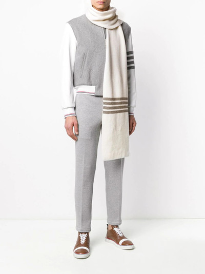 Thom Browne ribbed 4-Bar stripe scarf outlook