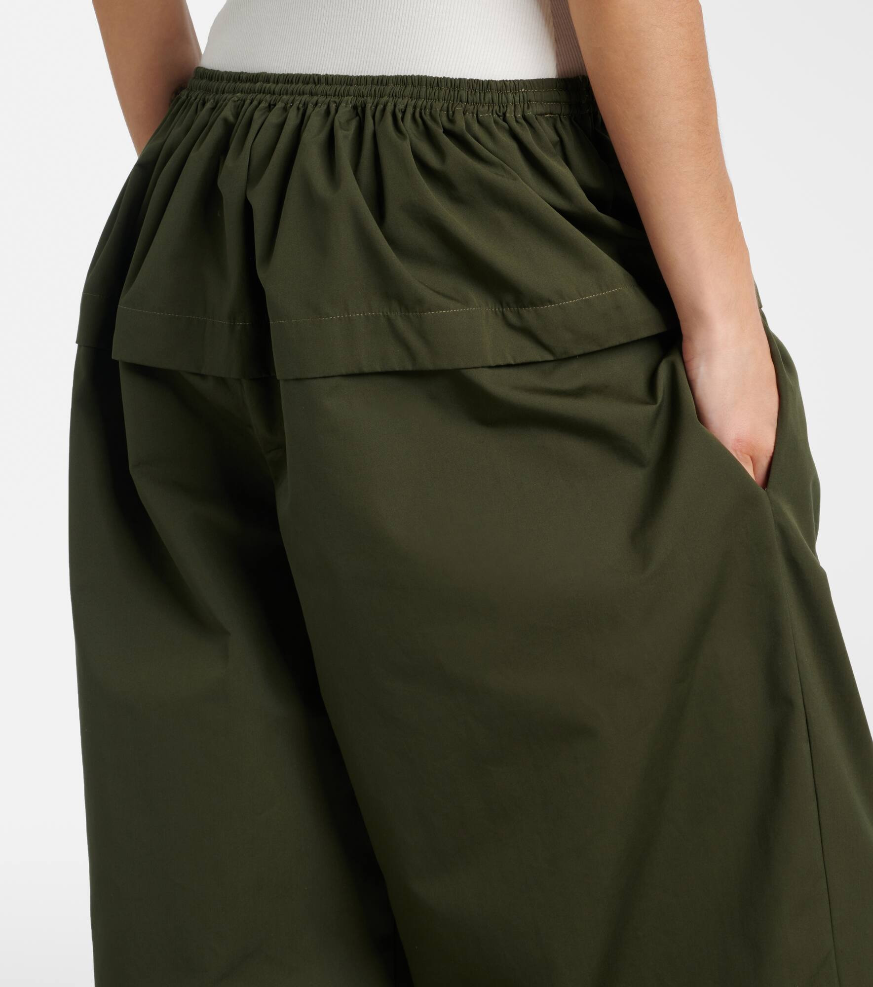 Peplum cotton tapered pants - 5