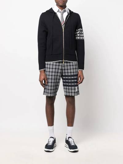 Thom Browne 4-Bar micro check track shorts outlook