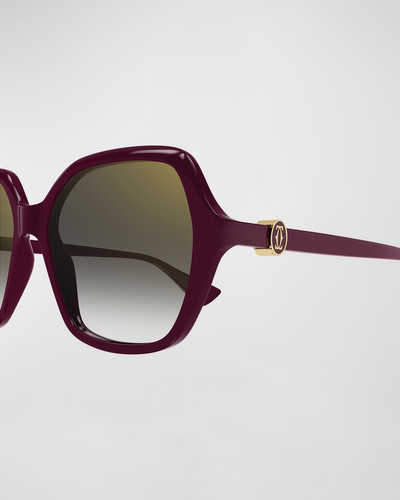 Cartier Gradient Acetate Square Sunglasses outlook