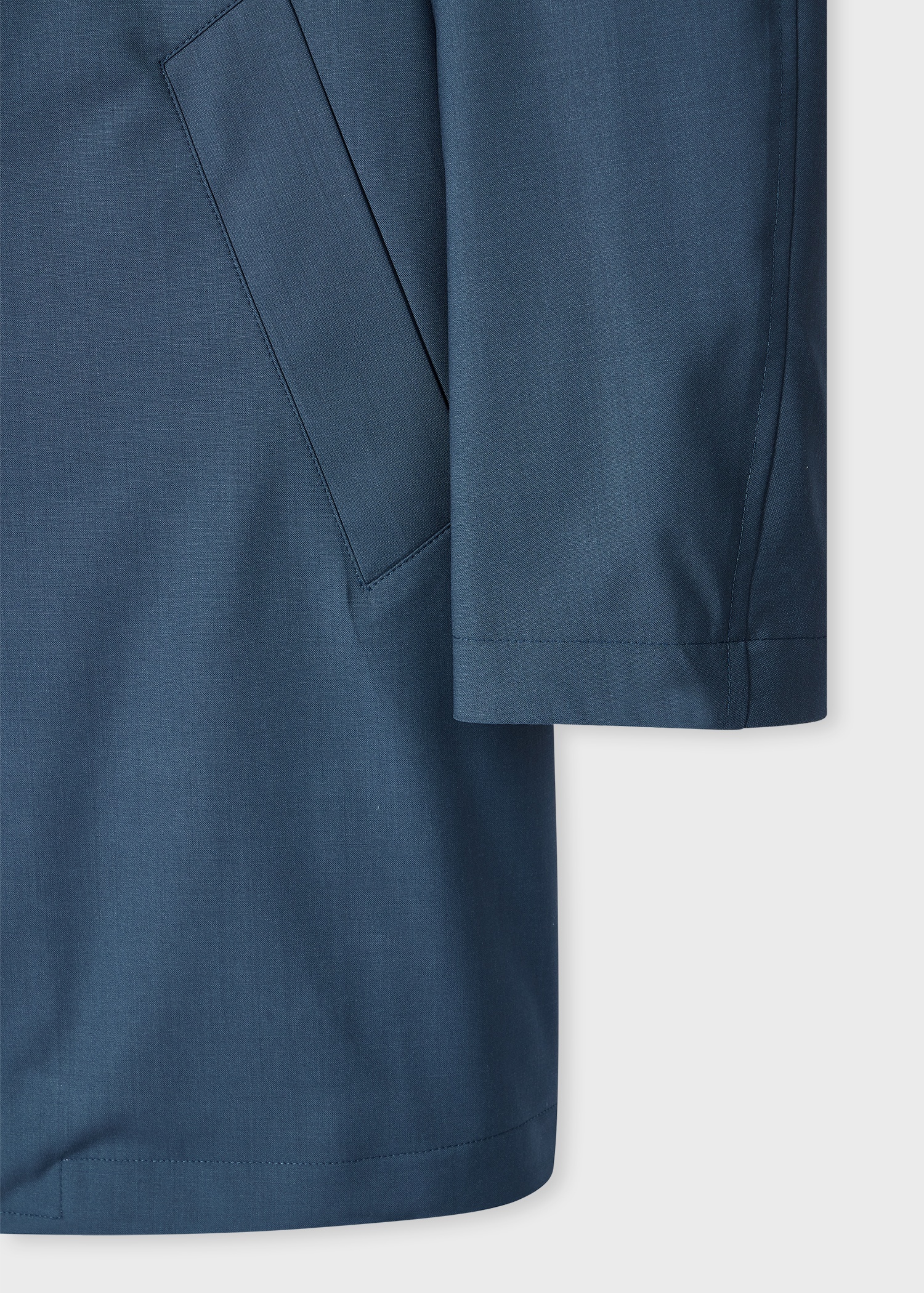 Blue 'Storm System' Wool Mac With Detachable Gilet - 3