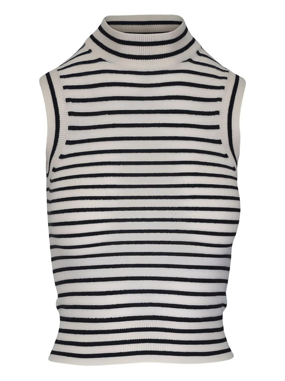 striped mock-neck top - 1