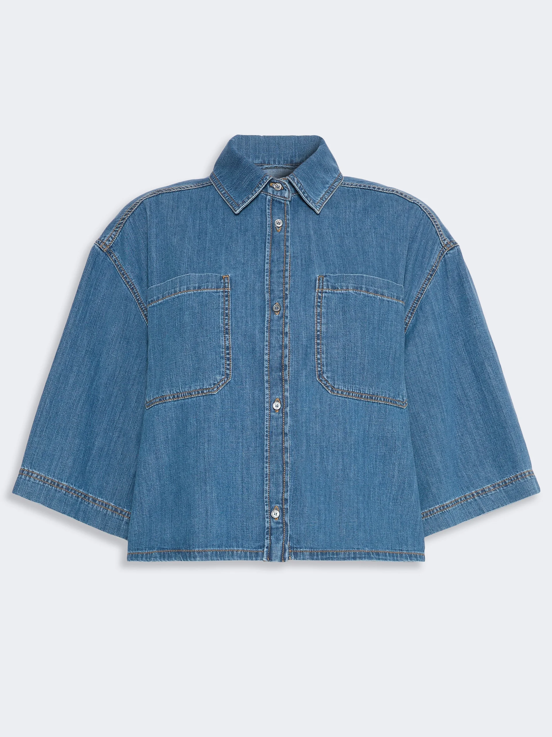 ZANNATA Boxy denim shirt - NAVY - 1