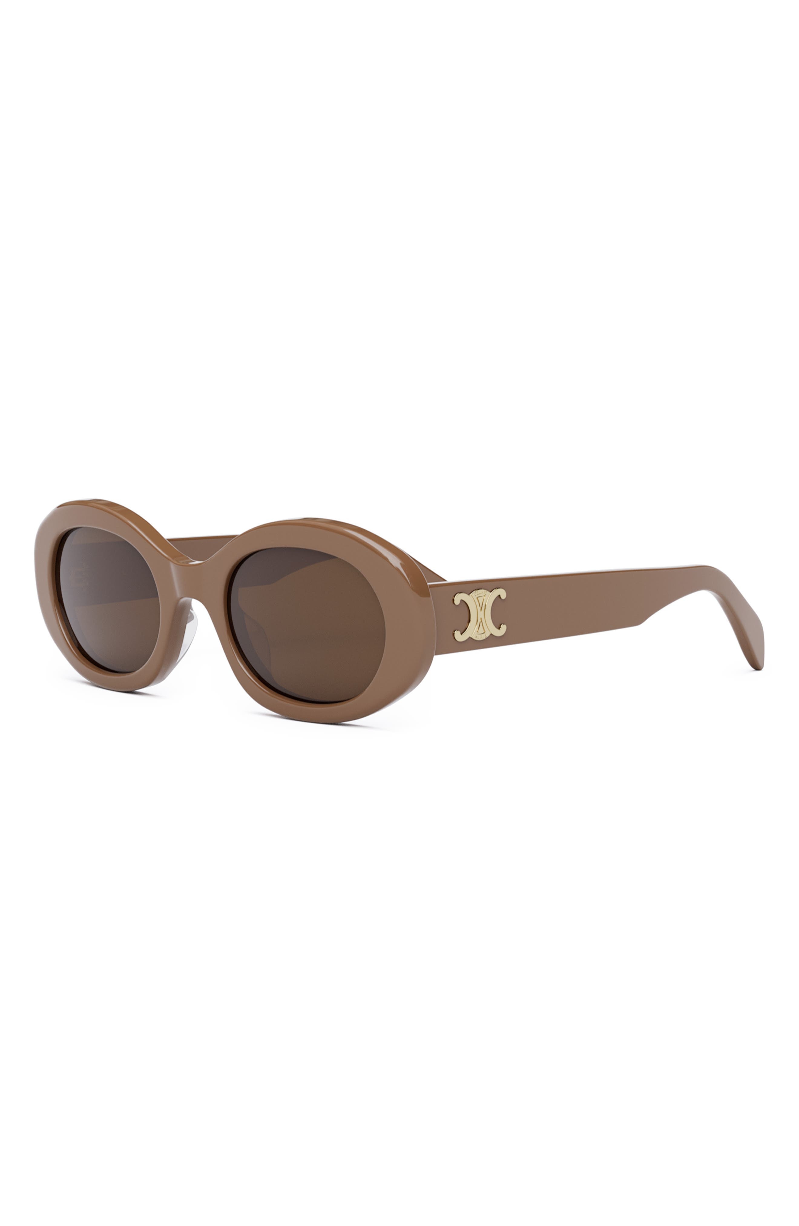CELINE Triomphe 52mm Oval Sunglasses in Shiny Light Brown at Nordstrom - 2