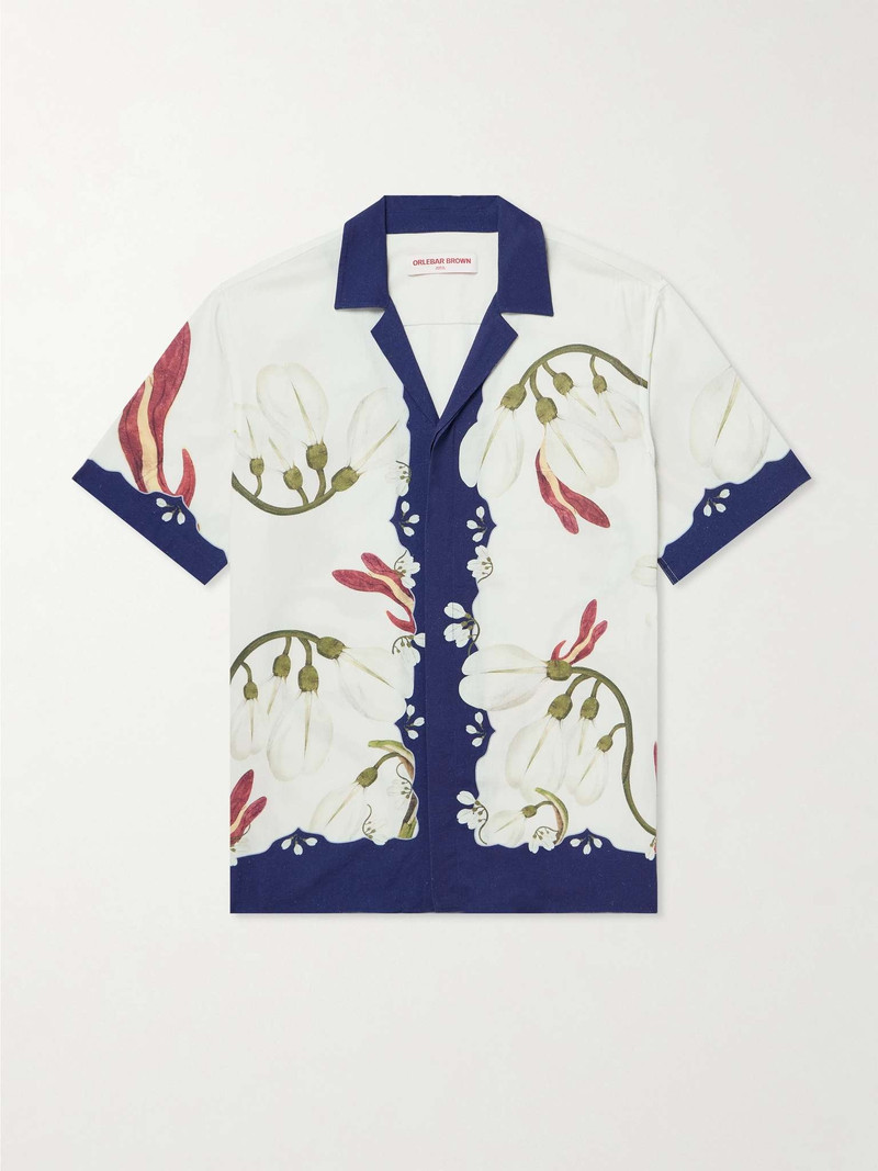 Maitan Camp-Collar Floral-Print Linen Shirt - 1