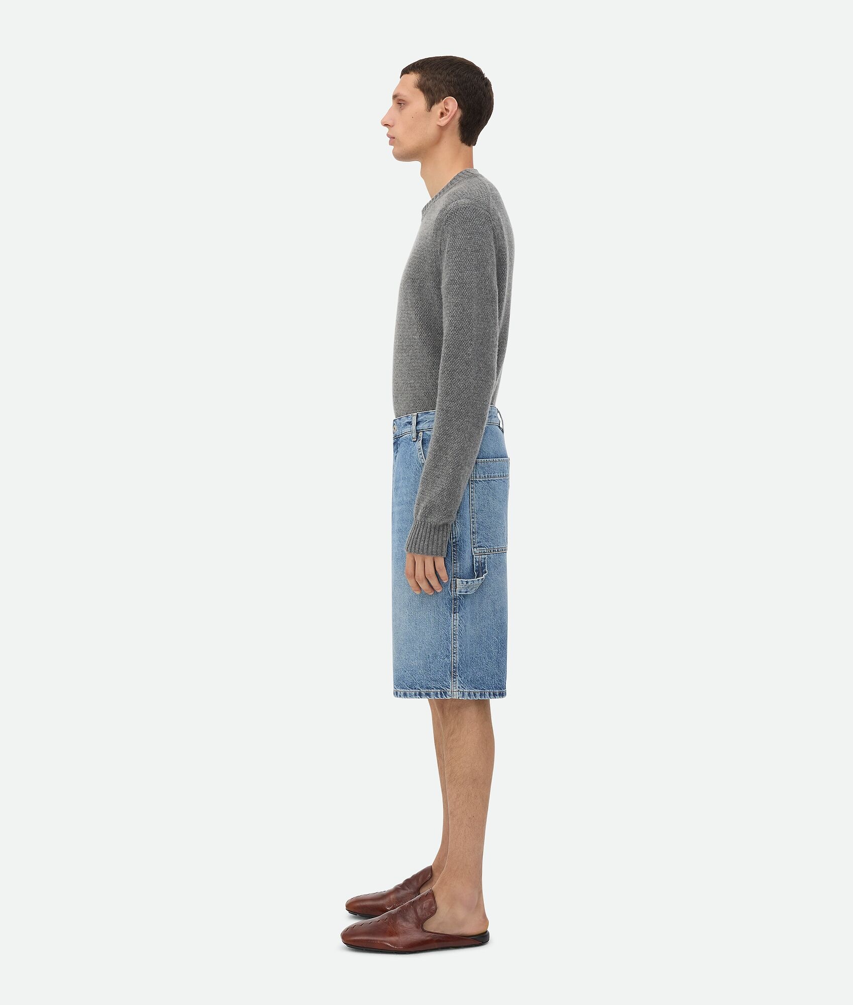 Vintage Indigo Cargo Denim Shorts - 2