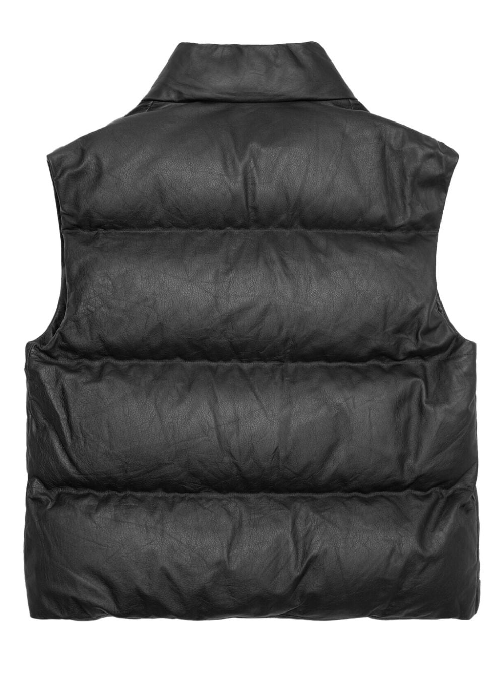 padded leather gilet - 2