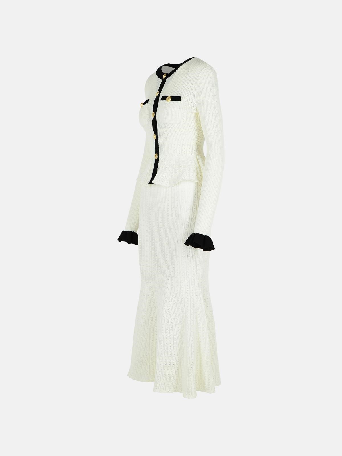 WHITE VISCOSE BLEND DRESS - 2
