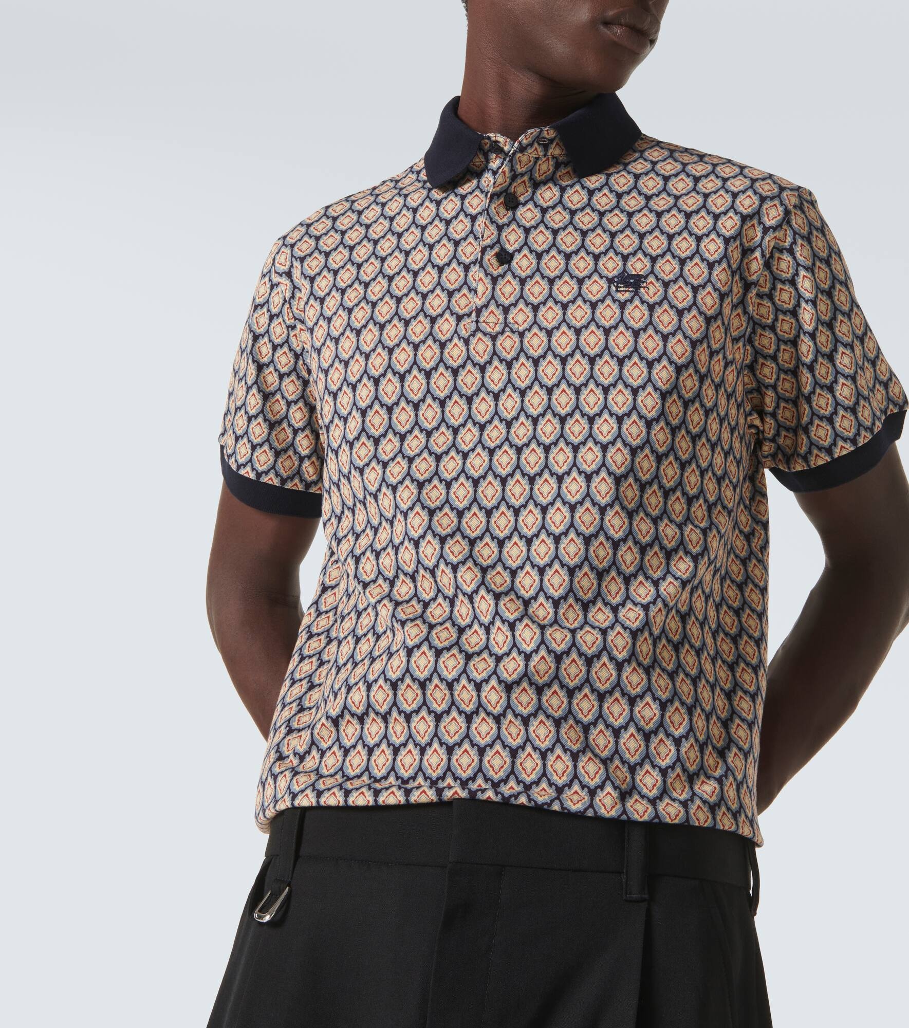 Paisley cotton piquet polo shirt - 5