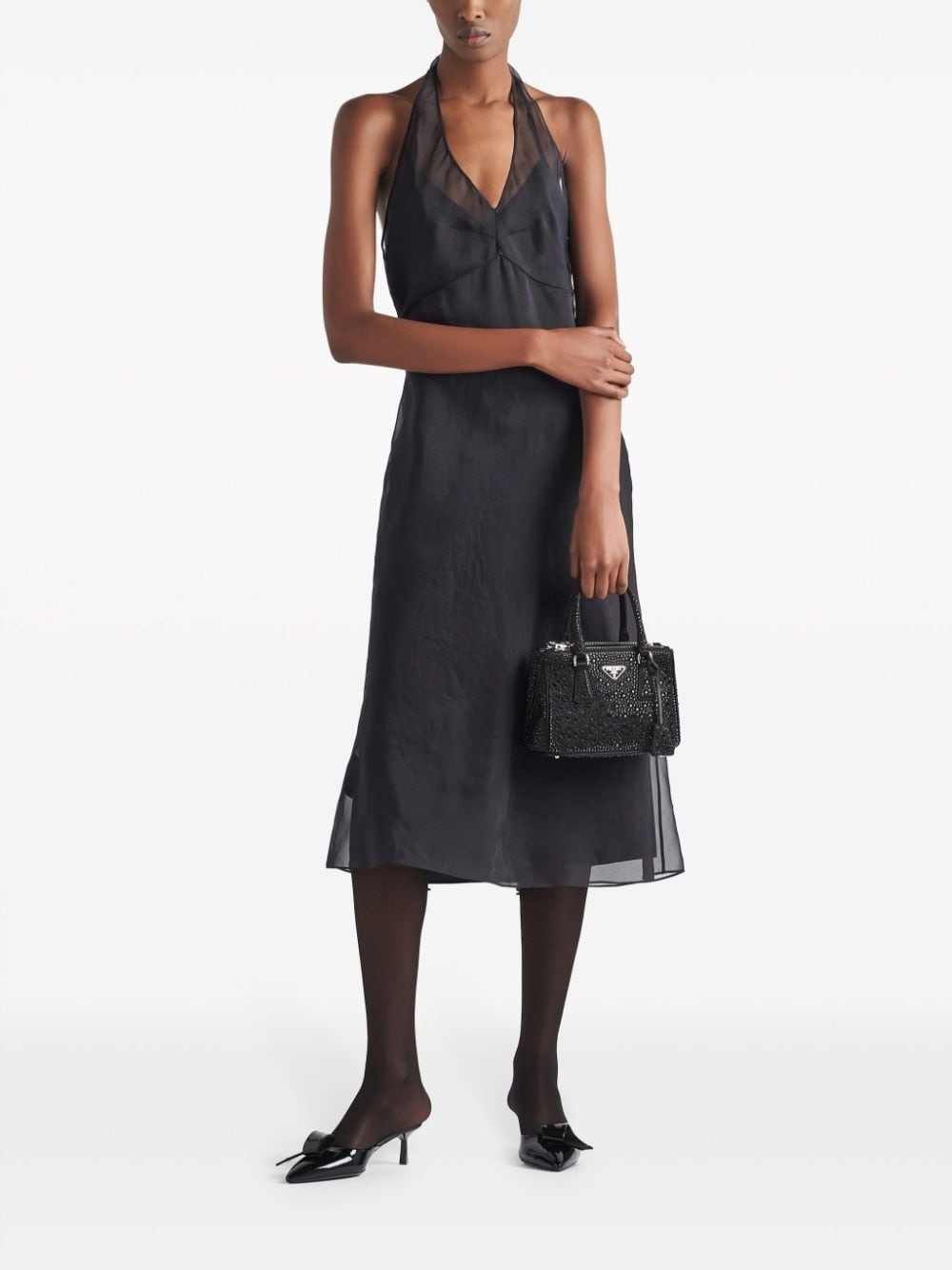 Re-Edition 1995 organza halterneck dress - 2