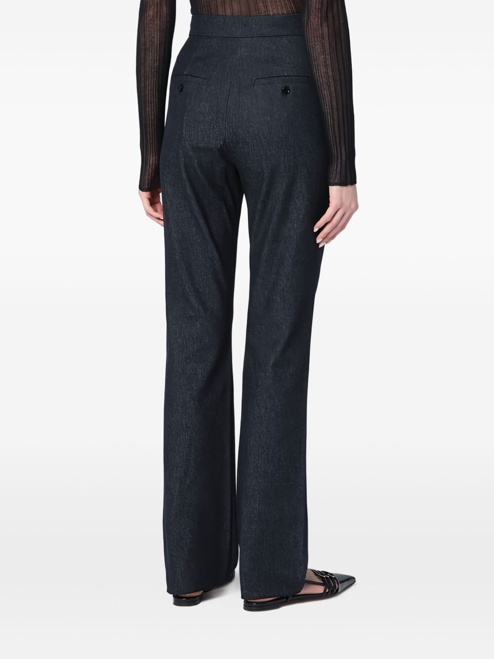 cotton straight-leg trousers - 4
