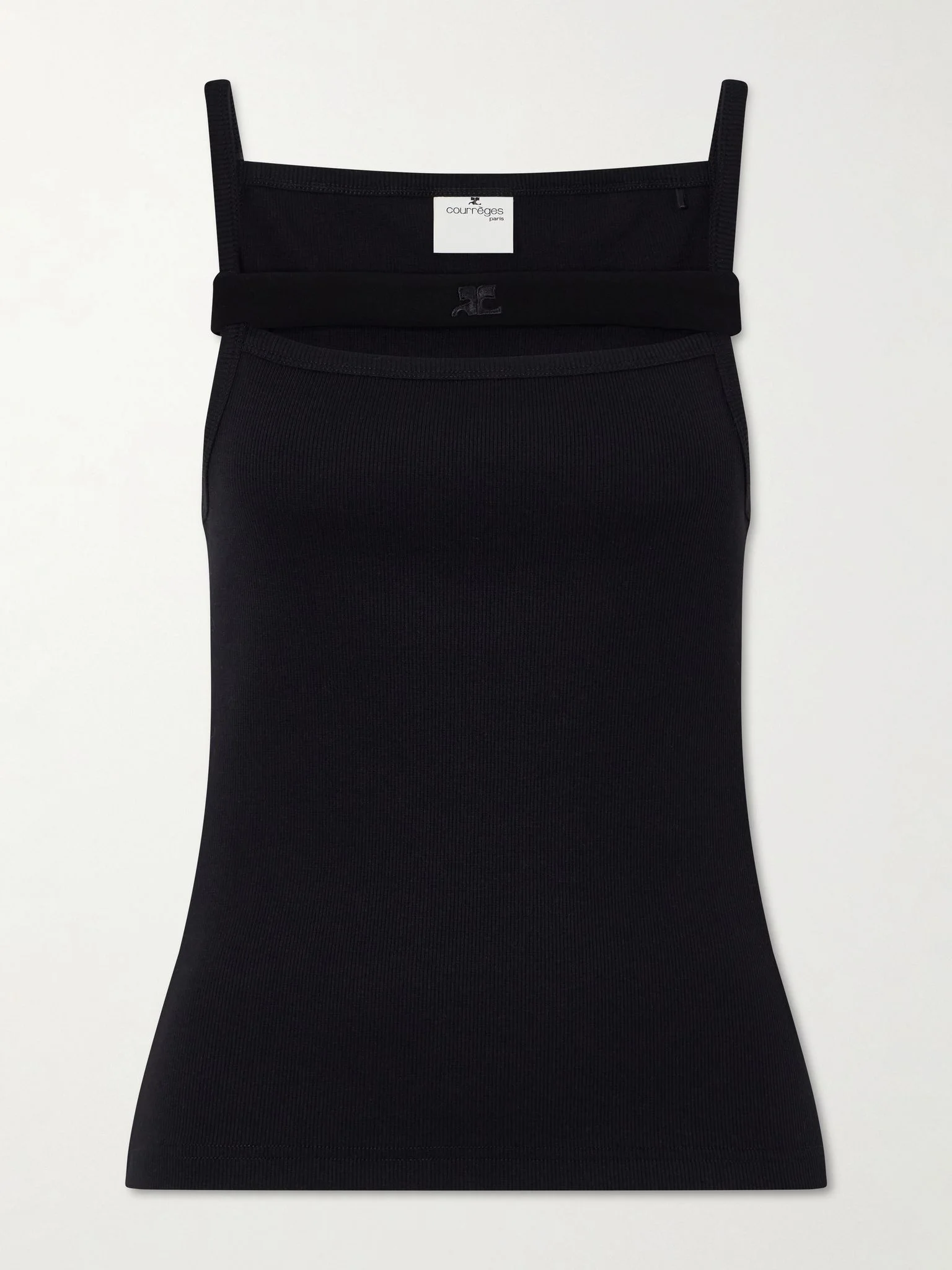 90's ribbed cotton-blend jersey tank Black - 1