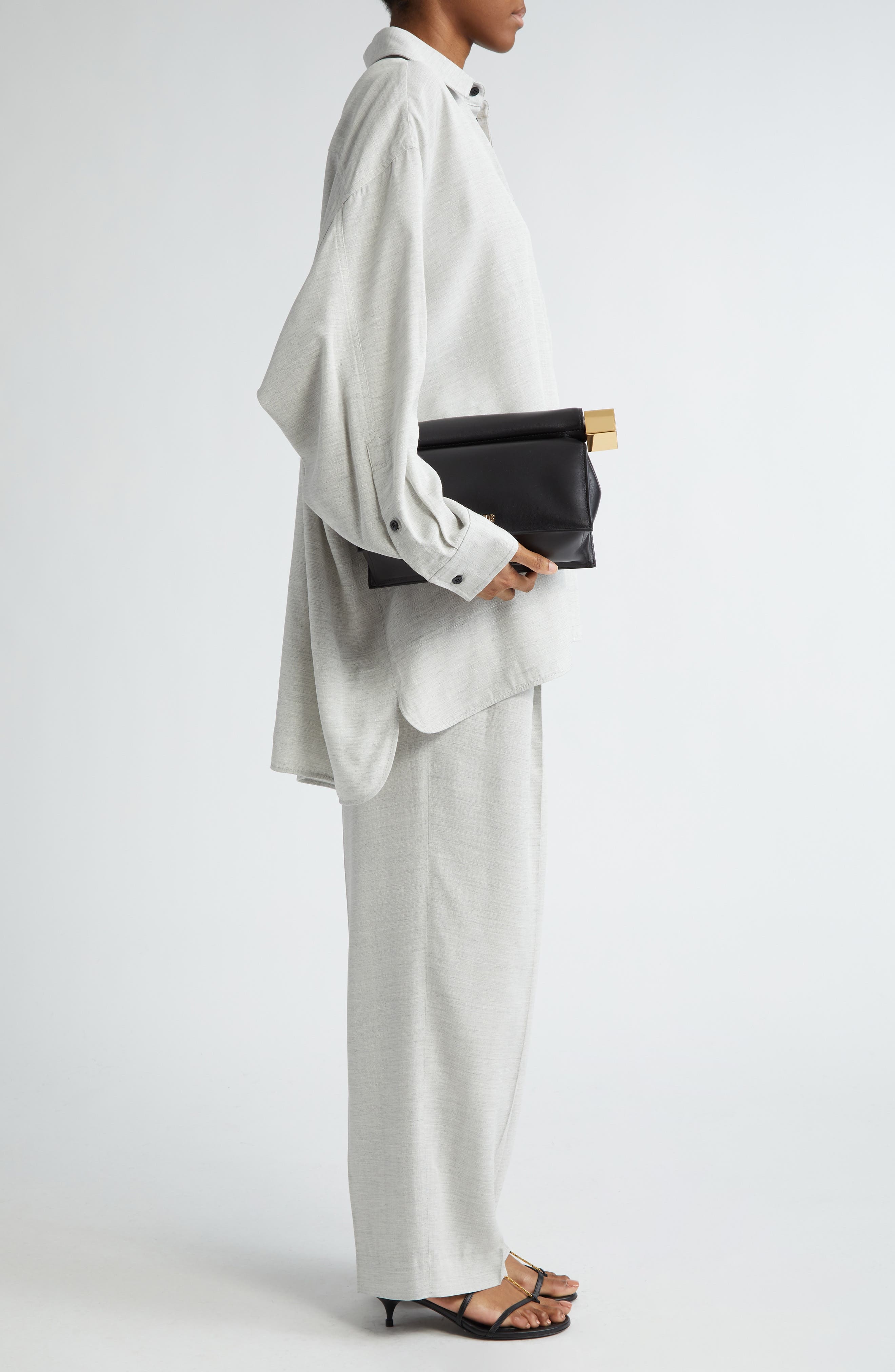 La Pochette Rond Carré Leather Clutch - 2
