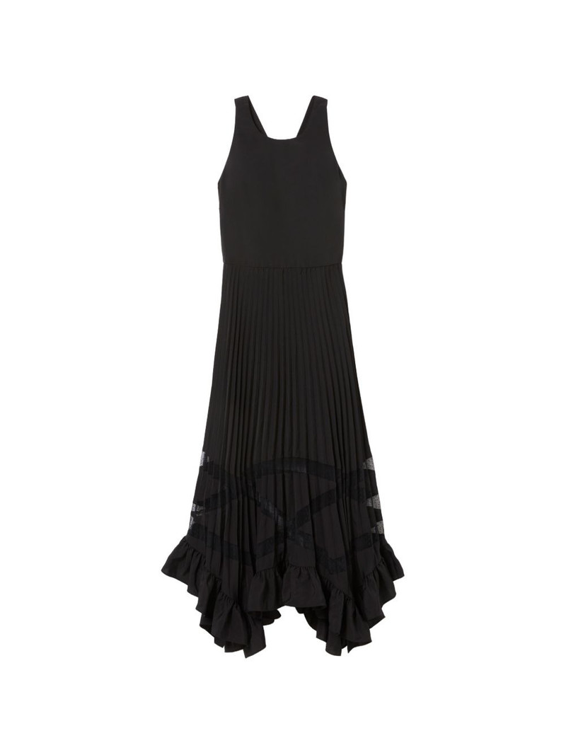 pleated ruffled-hem dress 1