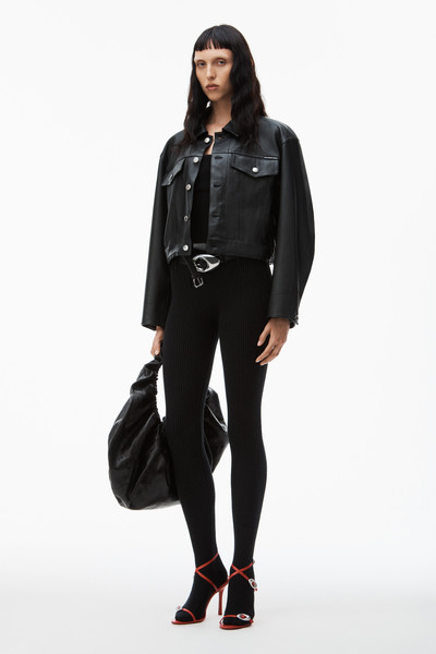 Alexander Wang leather jacket with belted waist outlook