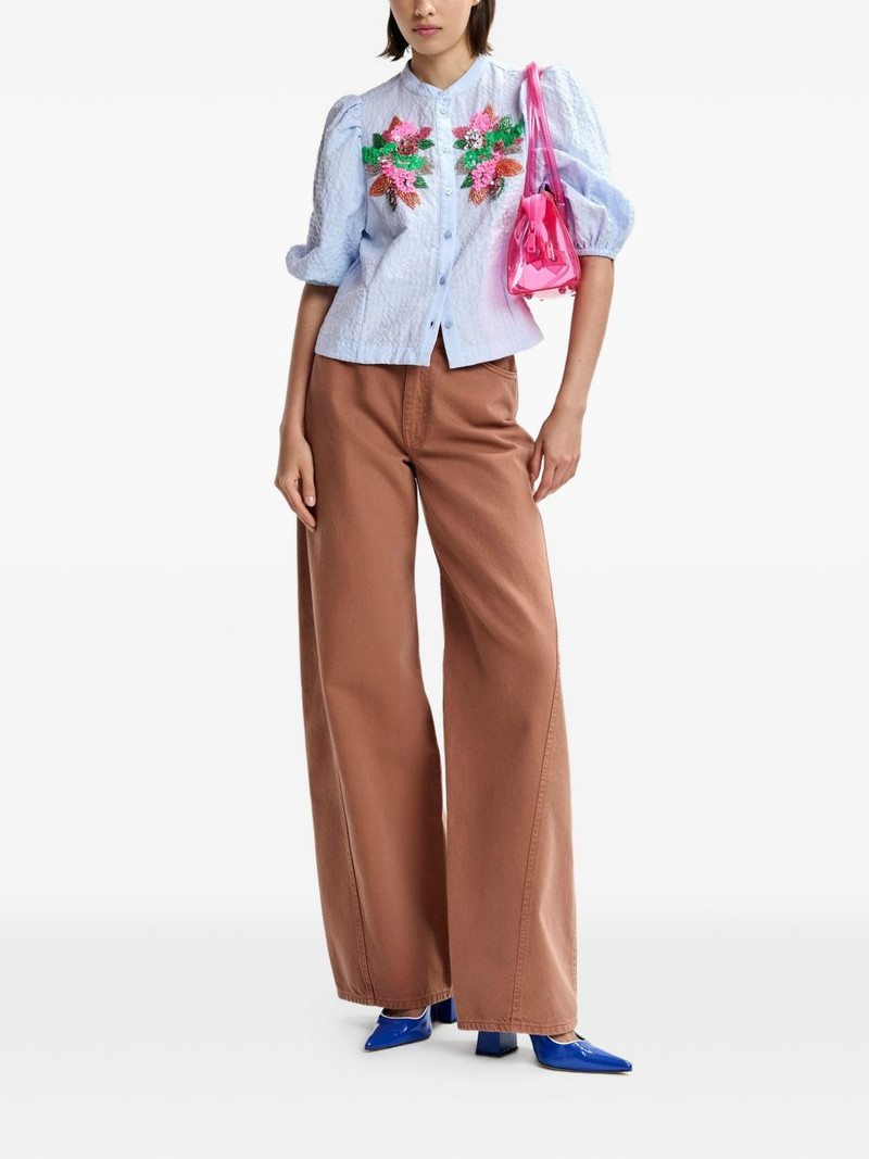 ESSENTIEL ANTWERP Jaiden floral-detail shirt outlook