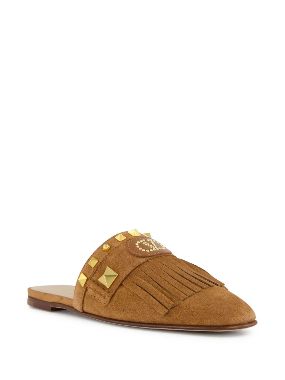 Plaster Caster fringed slide mules - 2