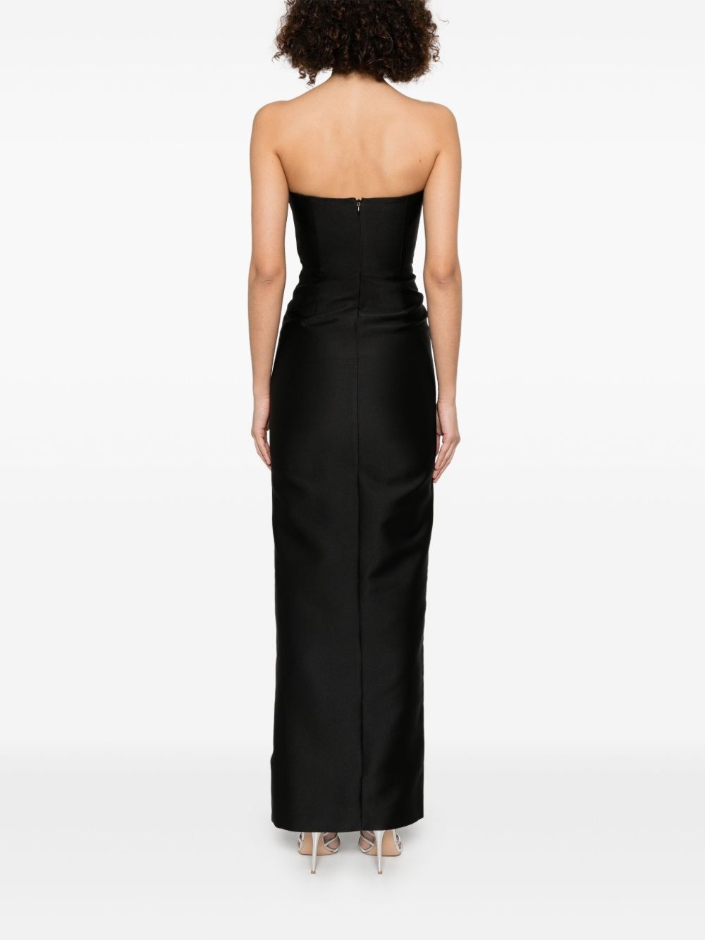 sweetheart-neck taffeta gown - 4