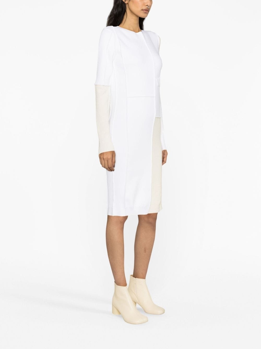 patchwork knitted midi dress - 3