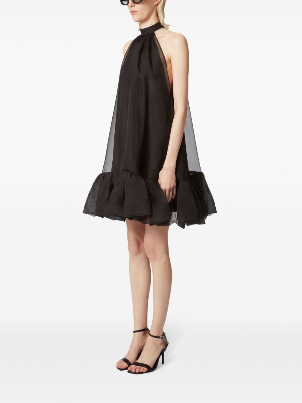 peplum-hem halterneck mini dress - 3