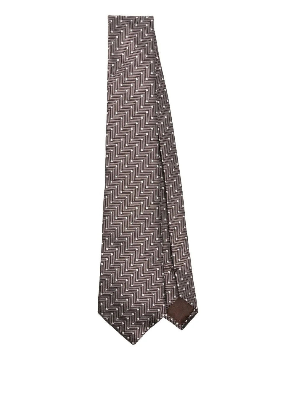 herringbone-pattern silk tie - 1