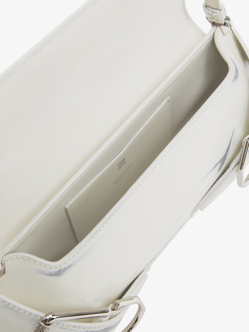 VOYOU SHOULDER FLAP BAG IN LEATHER WITH FLORAL PATTERN 6