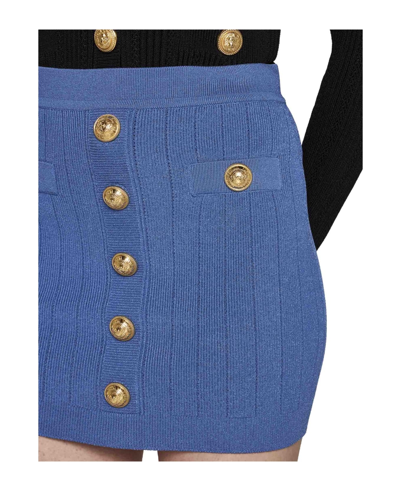 Logo Button Knit Skirt - 5