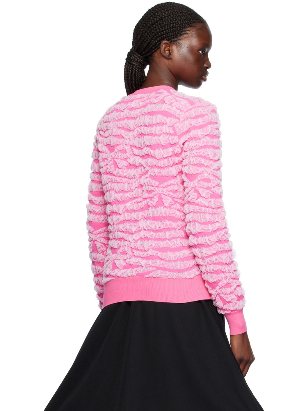 Pink Ruched Cardigan - 3