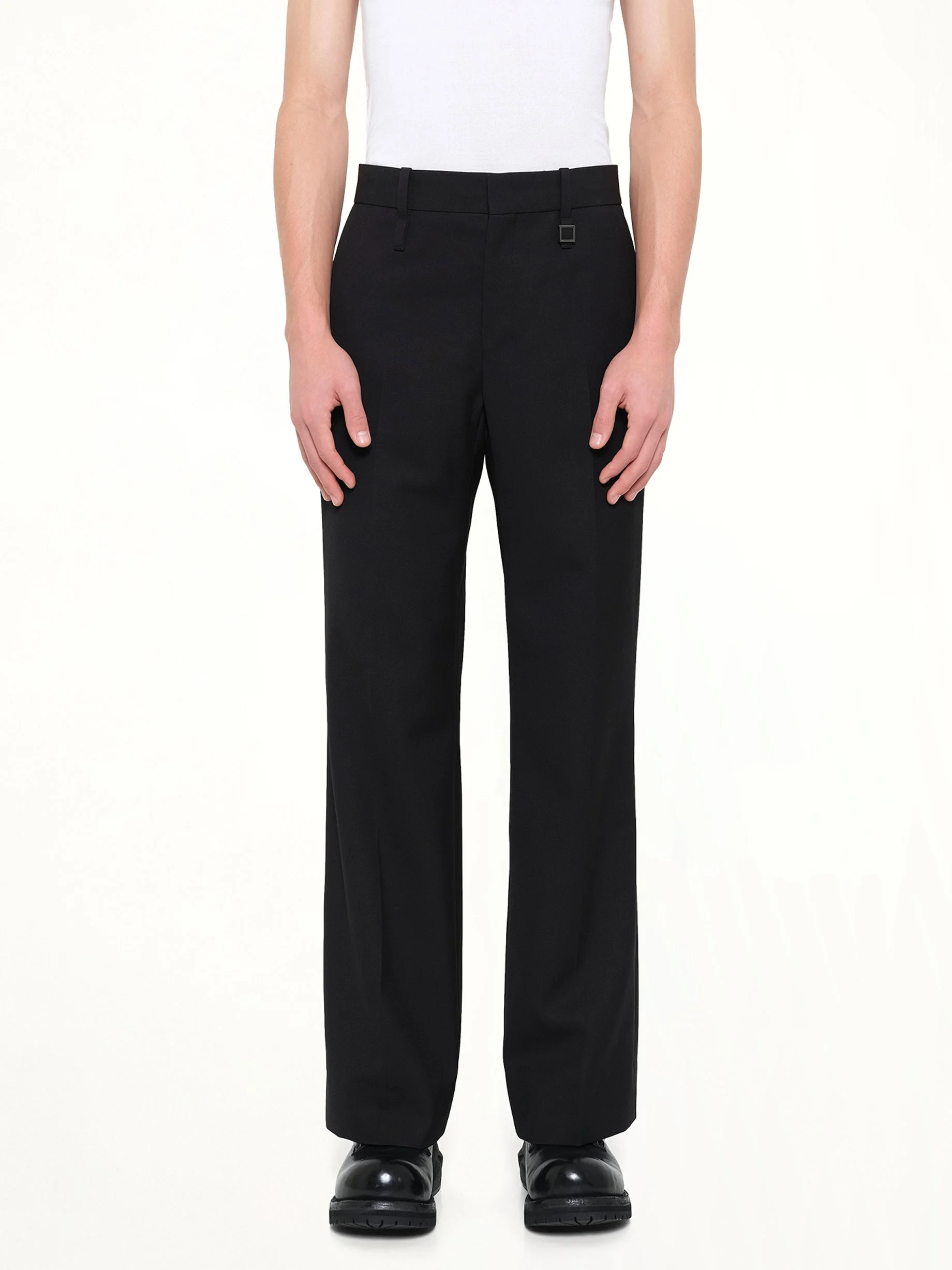 Slim Wool Suit Pants in Black - 1