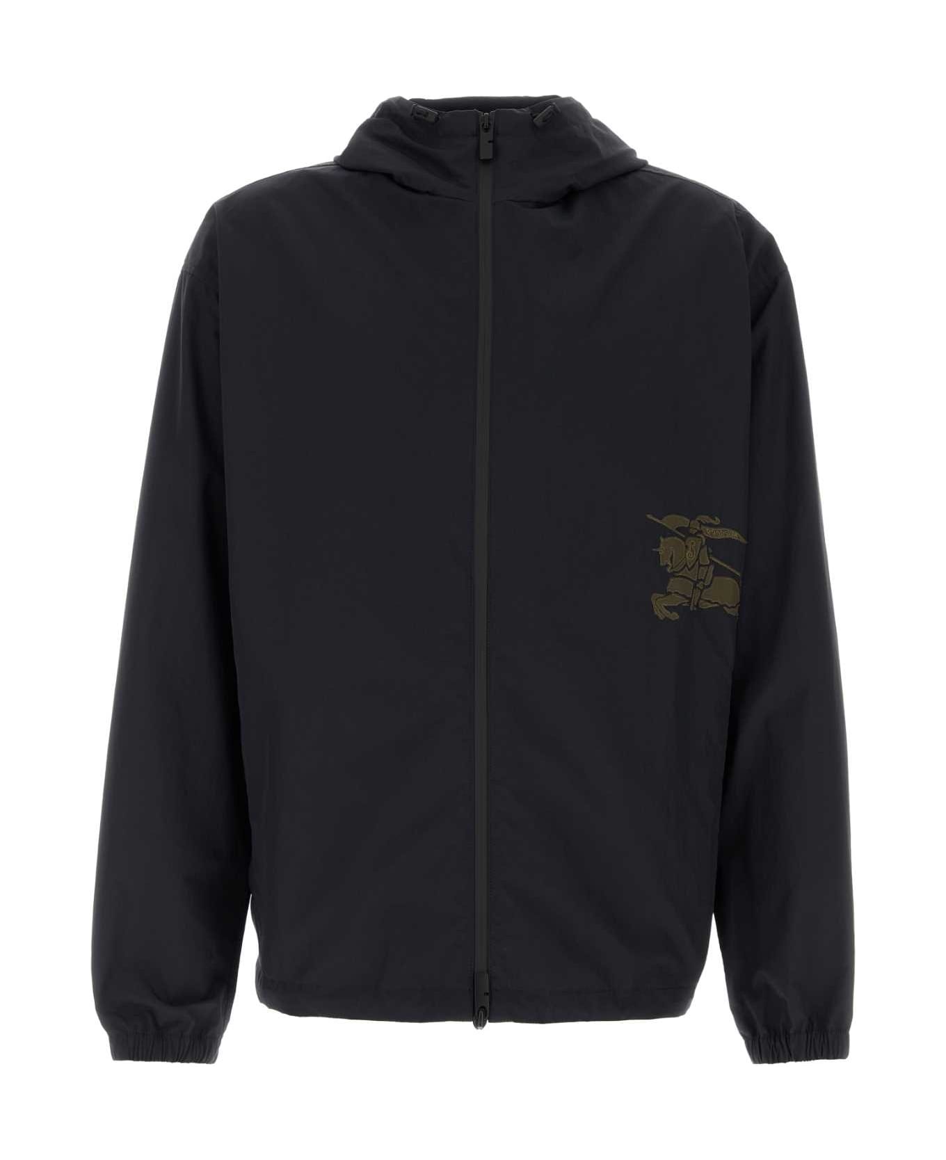 Midnight Blue Nylon Blend Jacket - 1