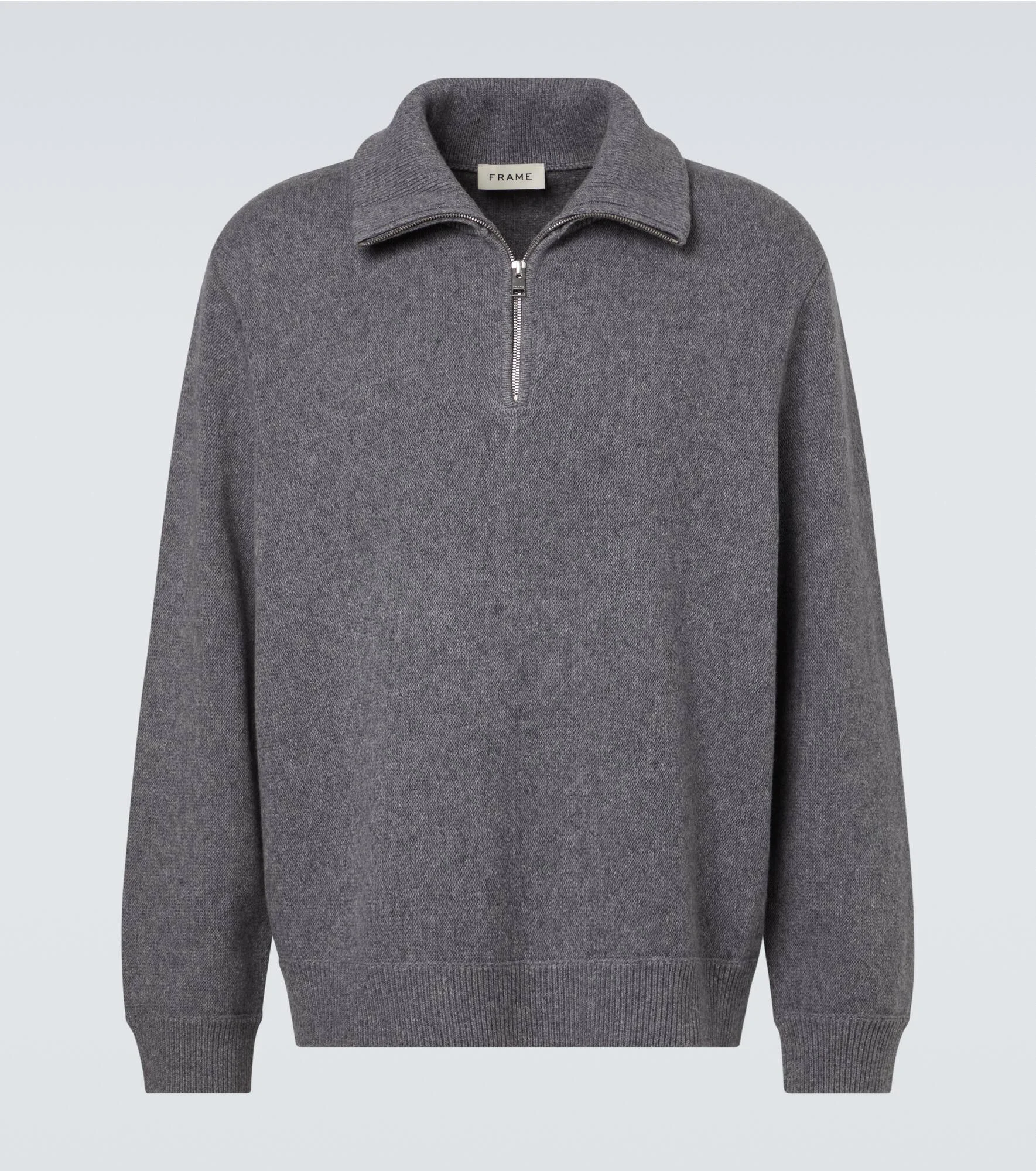 Wool and cotton half-zip sweater - 1