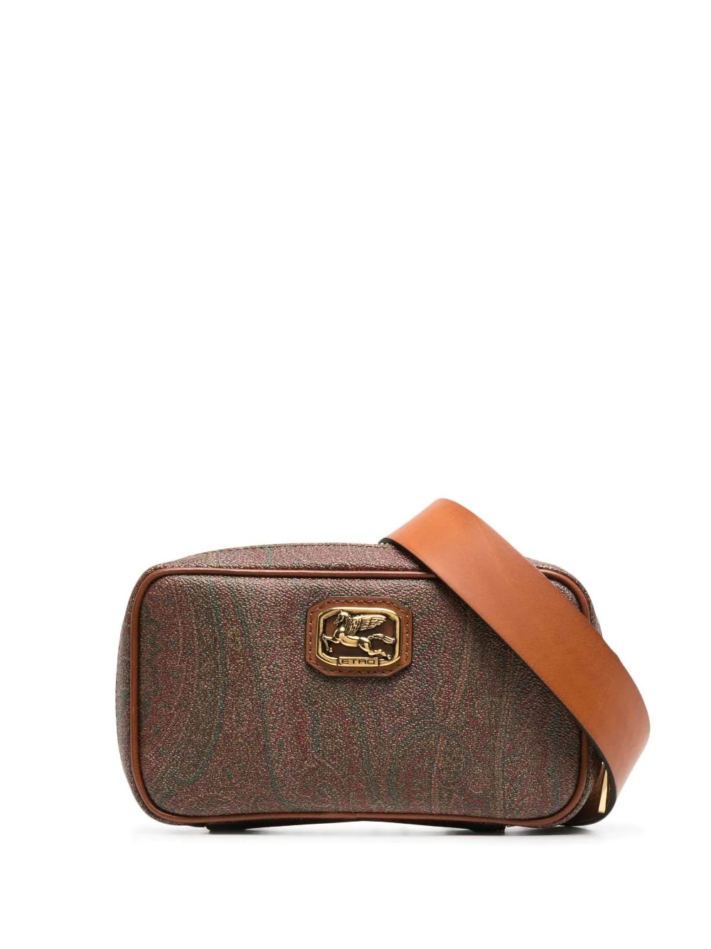 logo-plaque paisley belt bag - 1