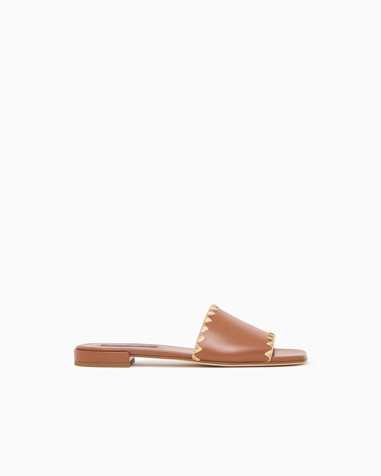 LEATHER SANDALS WITH RAFFIA DETAIL - 1