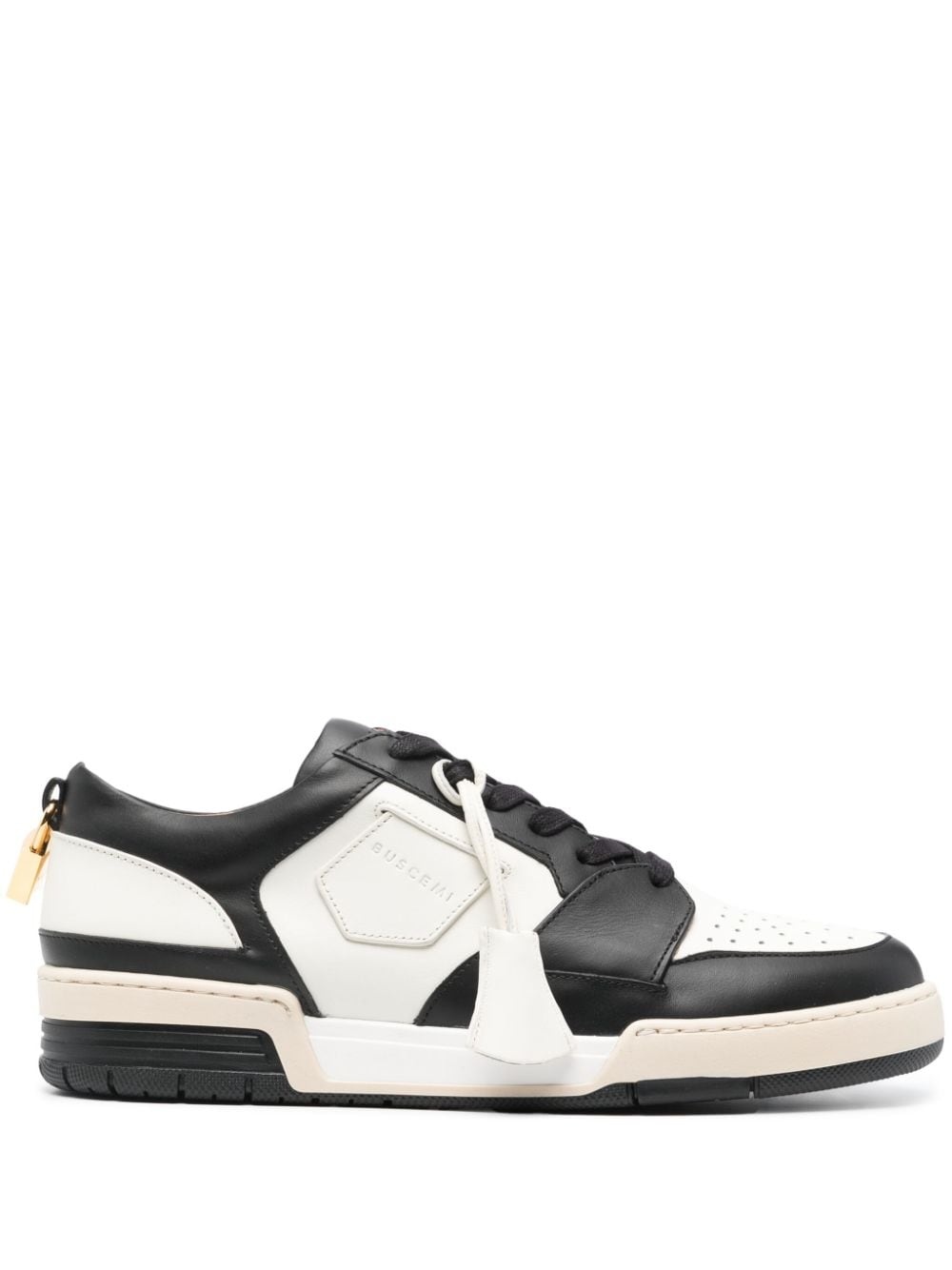 colour-block leather sneakers - 1