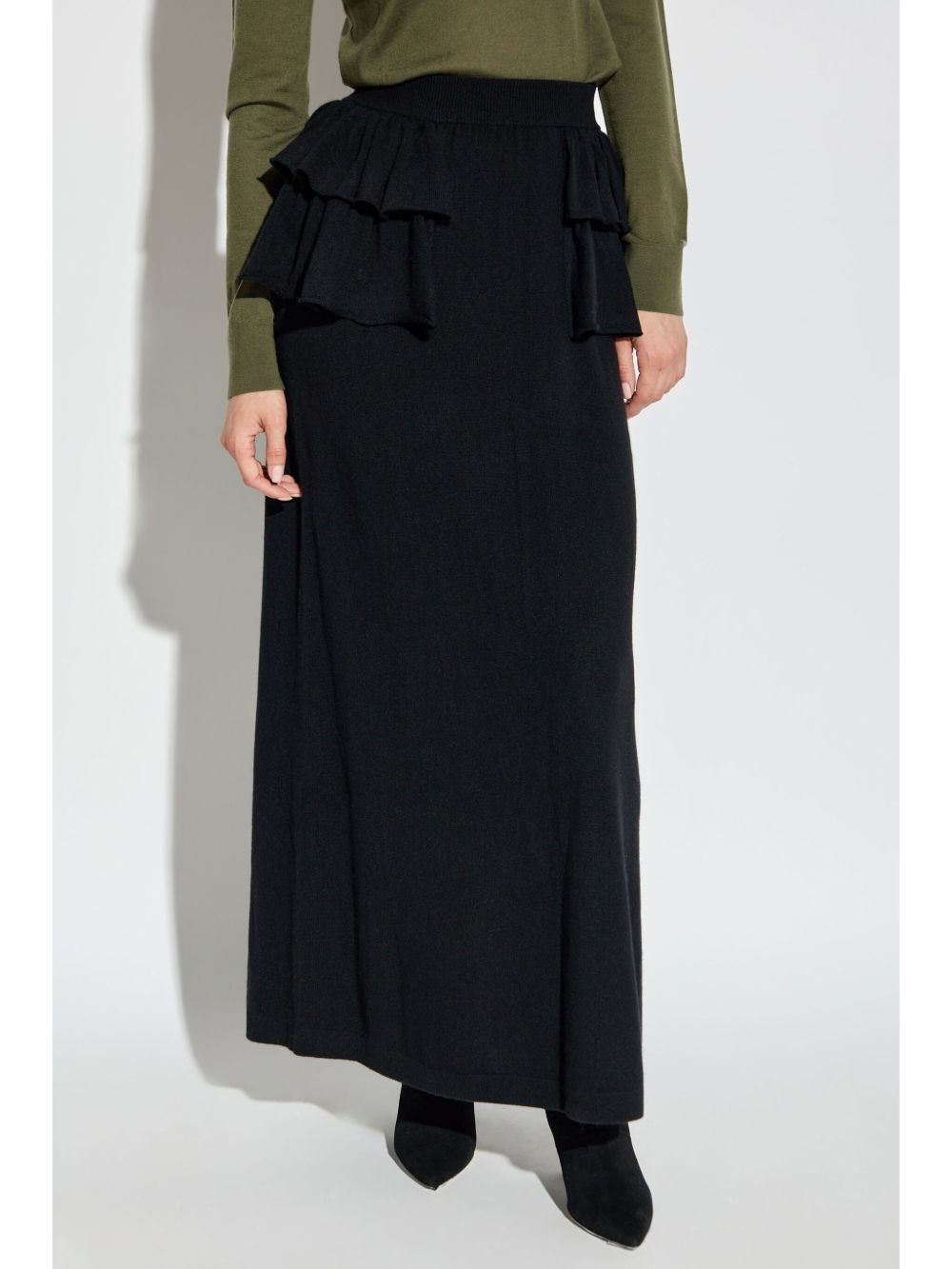 layered cashmere maxi skirt - 3